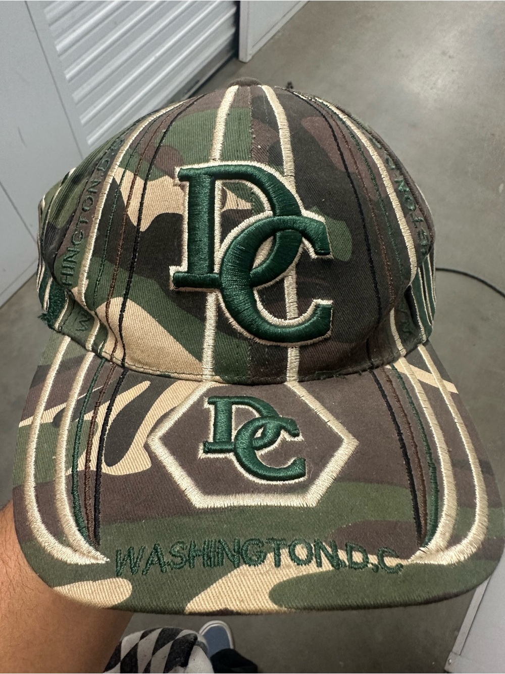 Vintage Y2K DC Embroidered Camo Baseball Hat